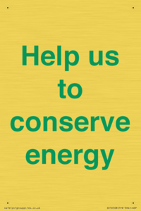 Help us to conserve energy 